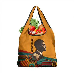 Patrice Lumumba Grocery Bag with Profile Portrait and Bold Africa Will Rise Statement - African Pride