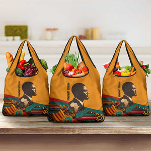 Patrice Lumumba Grocery Bag with Profile Portrait and Bold Africa Will Rise Statement - African Pride