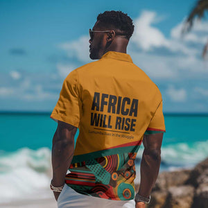 Patrice Lumumba Hawaiian Shirt with Profile Portrait and Bold Africa Will Rise Statement - African Pride