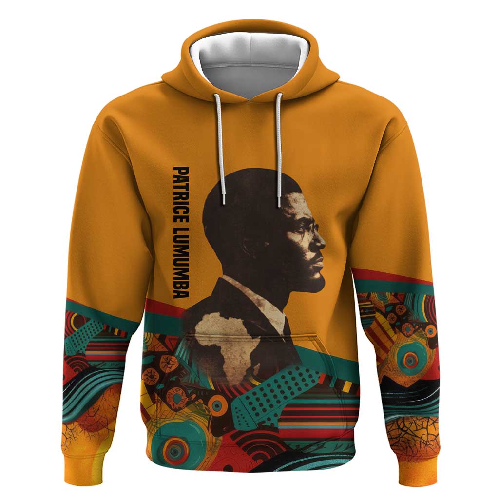 Patrice Lumumba Hoodie with Profile Portrait and Bold Africa Will Rise Statement - African Pride