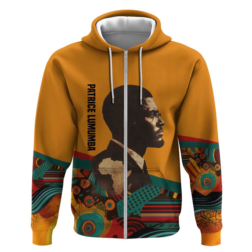 Patrice Lumumba Hoodie with Profile Portrait and Bold Africa Will Rise Statement - African Pride