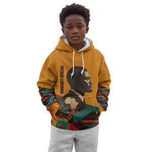 Patrice Lumumba Kid Hoodie with Profile Portrait and Bold Africa Will Rise Statement - African Pride