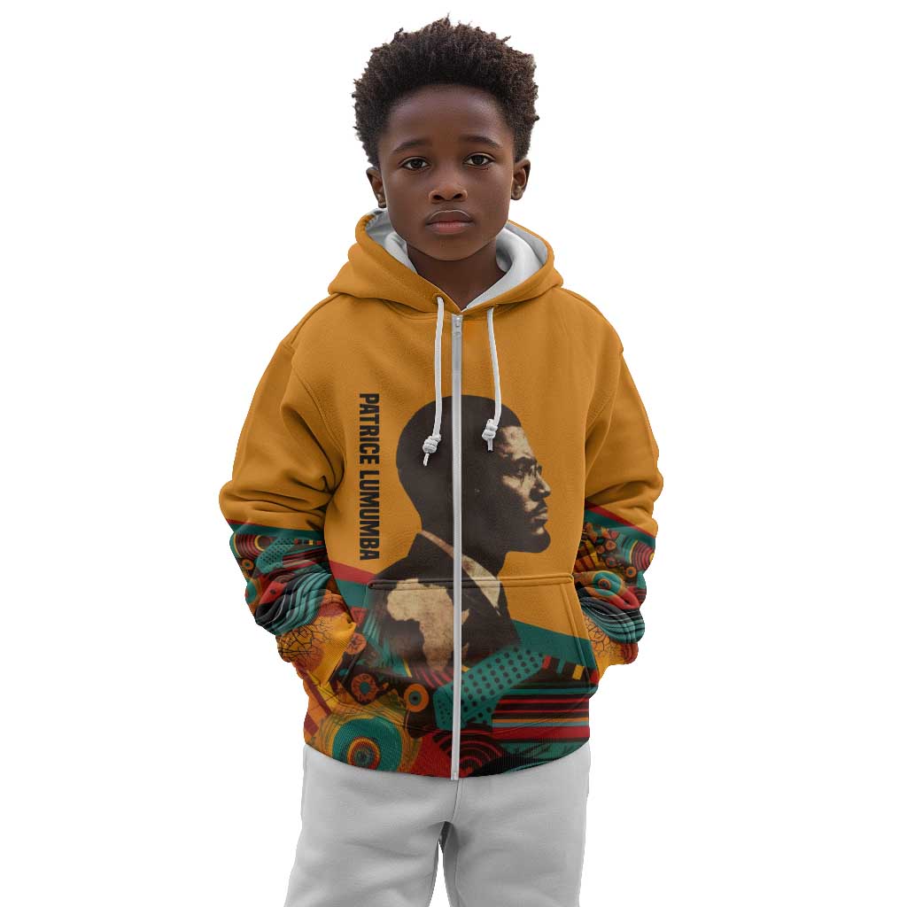 Patrice Lumumba Kid Hoodie with Profile Portrait and Bold Africa Will Rise Statement - African Pride