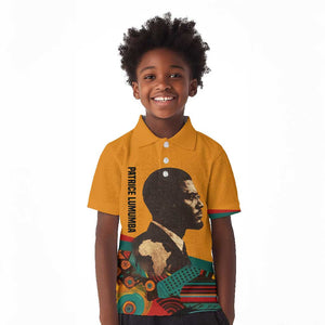 Patrice Lumumba Kid Polo Shirt with Profile Portrait and Bold Africa Will Rise Statement - African Pride