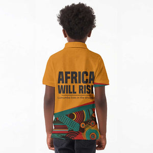 Patrice Lumumba Kid Polo Shirt with Profile Portrait and Bold Africa Will Rise Statement - African Pride