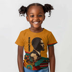 Patrice Lumumba Kid T shirt with Profile Portrait and Bold Africa Will Rise Statement - African Pride