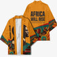 Patrice Lumumba Kimono with Profile Portrait and Bold Africa Will Rise Statement - African Pride