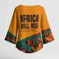 Patrice Lumumba Kimono Sleeve Blouse with Profile Portrait and Bold Africa Will Rise Statement - African Pride