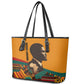Patrice Lumumba Leather Tote Bag with Profile Portrait and Bold Africa Will Rise Statement - African Pride
