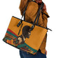 Patrice Lumumba Leather Tote Bag with Profile Portrait and Bold Africa Will Rise Statement - African Pride