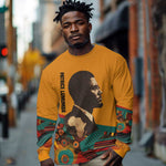 Patrice Lumumba Long Sleeve Shirt with Profile Portrait and Bold Africa Will Rise Statement - African Pride