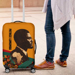 Patrice Lumumba Luggage Cover with Profile Portrait and Bold Africa Will Rise Statement - African Pride