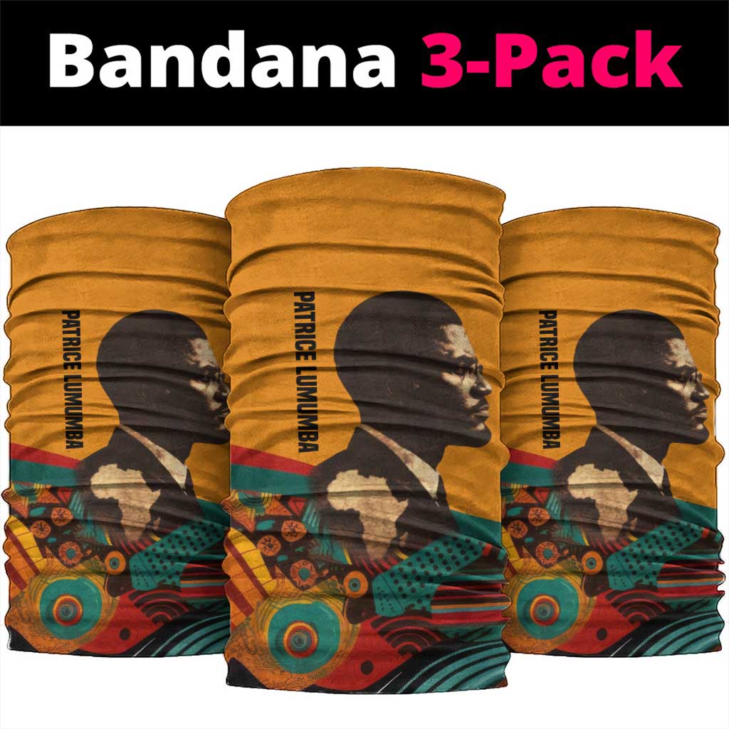 Patrice Lumumba Neck Gaiter with Profile Portrait and Bold Africa Will Rise Statement - African Pride