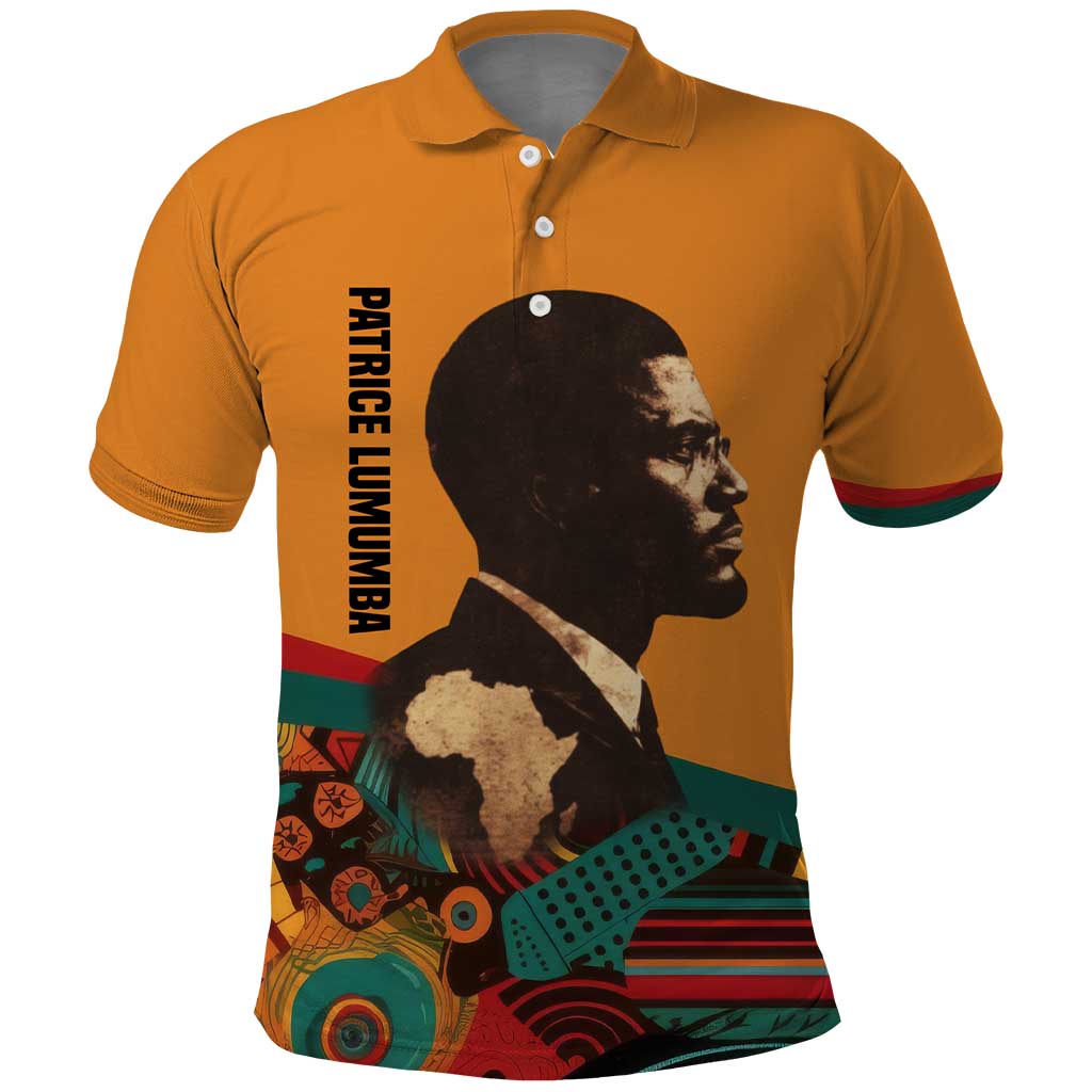 Patrice Lumumba Polo Shirt with Profile Portrait and Bold Africa Will Rise Statement - African Pride