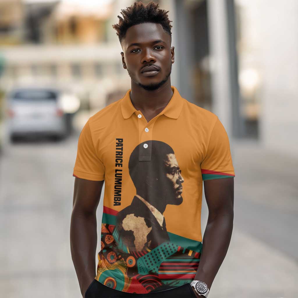 Patrice Lumumba Polo Shirt with Profile Portrait and Bold Africa Will Rise Statement - African Pride