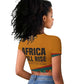 Patrice Lumumba Raglan Cropped T shirt with Profile Portrait and Bold Africa Will Rise Statement - African Pride