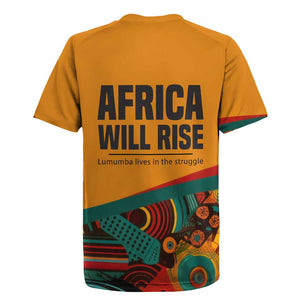 Patrice Lumumba Rugby Jersey with Profile Portrait and Bold Africa Will Rise Statement - African Pride