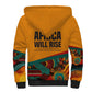 Patrice Lumumba Sherpa Hoodie with Profile Portrait and Bold Africa Will Rise Statement - African Pride