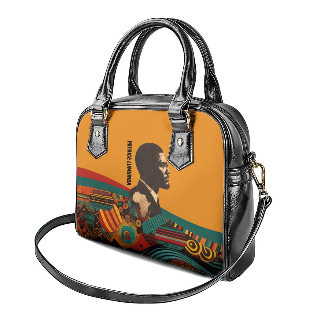 Patrice Lumumba Shoulder Handbag with Profile Portrait and Bold Africa Will Rise Statement - African Pride