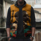 Patrice Lumumba Sleeveless Puffer Jacket with Profile Portrait and Bold Africa Will Rise Statement - African Pride