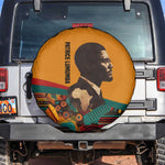 Patrice Lumumba Spare Tire Cover with Profile Portrait and Bold Africa Will Rise Statement - African Pride