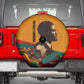 Patrice Lumumba Spare Tire Cover with Profile Portrait and Bold Africa Will Rise Statement - African Pride