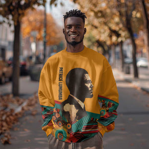 Patrice Lumumba Sweatshirt with Profile Portrait and Bold Africa Will Rise Statement - African Pride