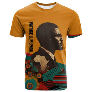 Patrice Lumumba T shirt with Profile Portrait and Bold Africa Will Rise Statement - African Pride