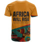 Patrice Lumumba T shirt with Profile Portrait and Bold Africa Will Rise Statement - African Pride