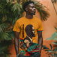 Patrice Lumumba T shirt with Profile Portrait and Bold Africa Will Rise Statement - African Pride