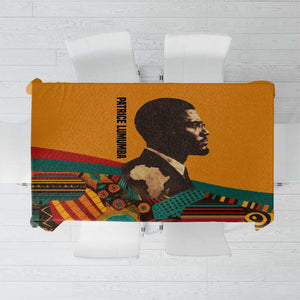 Patrice Lumumba Tablecloth with Profile Portrait and Bold Africa Will Rise Statement - African Pride