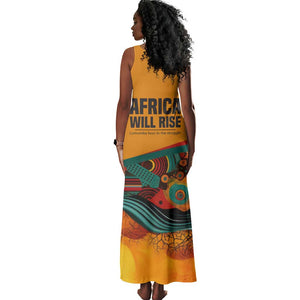 Patrice Lumumba Tank Maxi Dress with Profile Portrait and Bold Africa Will Rise Statement - African Pride
