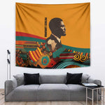 Patrice Lumumba Tapestry with Profile Portrait and Bold Africa Will Rise Statement - African Pride