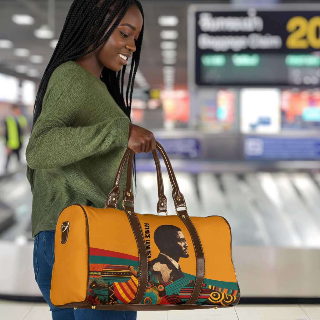 Patrice Lumumba Travel Bag with Profile Portrait and Bold Africa Will Rise Statement - African Pride