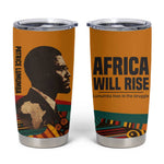 Patrice Lumumba Tumbler Cup with Profile Portrait and Bold Africa Will Rise Statement - African Pride