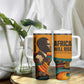 Patrice Lumumba Tumbler With Handle with Profile Portrait and Bold Africa Will Rise Statement - African Pride