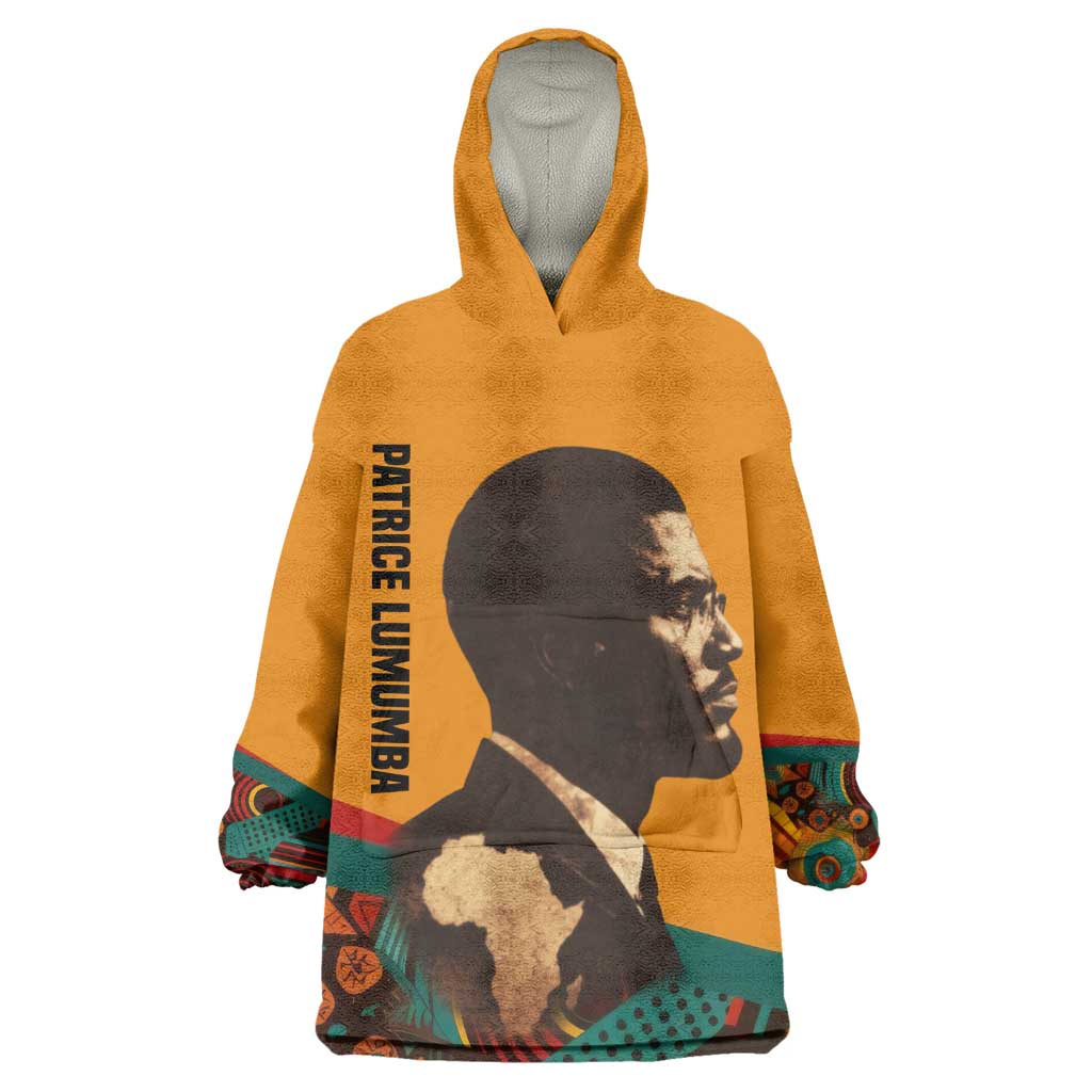 Patrice Lumumba Wearable Blanket Hoodie with Profile Portrait and Bold Africa Will Rise Statement - African Pride