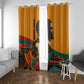 Patrice Lumumba Window Curtain with Profile Portrait and Bold Africa Will Rise Statement - African Pride