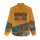 Patrice Lumumba Women Casual Shirt with Profile Portrait and Bold Africa Will Rise Statement - African Pride