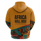 Patrice Lumumba Zip Hoodie with Profile Portrait and Bold Africa Will Rise Statement - African Pride