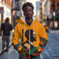 Patrice Lumumba Zip Hoodie with Profile Portrait and Bold Africa Will Rise Statement - African Pride
