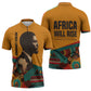 Patrice Lumumba Zipper Polo Shirt with Profile Portrait and Bold Africa Will Rise Statement - African Pride