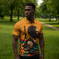 Patrice Lumumba Zipper Polo Shirt with Profile Portrait and Bold Africa Will Rise Statement - African Pride