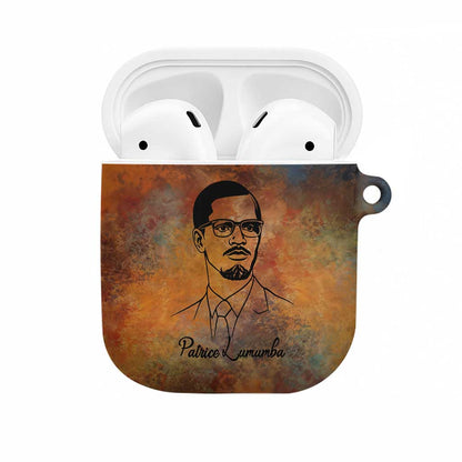 Patrice Lumumba AirPods Case with Line Art Portrait and Truth Cannot Be Killed Inspirational Quote - African Pride