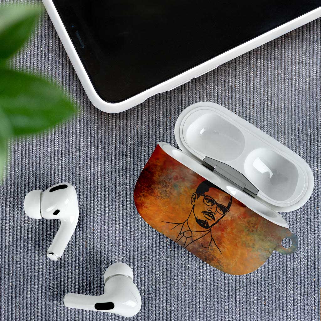 Patrice Lumumba AirPods Case with Line Art Portrait and Truth Cannot Be Killed Inspirational Quote - African Pride