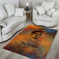Patrice Lumumba Area Rug with Line Art Portrait and Truth Cannot Be Killed Inspirational Quote - African Pride