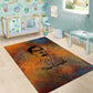Patrice Lumumba Area Rug with Line Art Portrait and Truth Cannot Be Killed Inspirational Quote - African Pride