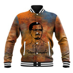 Patrice Lumumba Baseball Jacket with Line Art Portrait and Truth Cannot Be Killed Inspirational Quote - African Pride