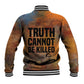 Patrice Lumumba Baseball Jacket with Line Art Portrait and Truth Cannot Be Killed Inspirational Quote - African Pride