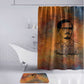 Patrice Lumumba Bathroom Set with Line Art Portrait and Truth Cannot Be Killed Inspirational Quote - African Pride